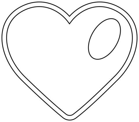 Black Heart Emoji Coloring Page